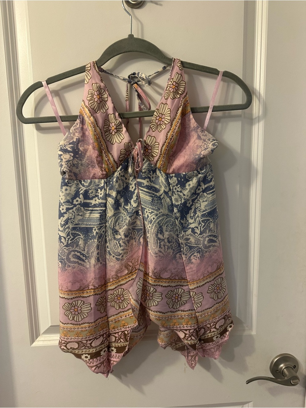Urban Outfitters Pink and Blue Floral Paisley Camisole